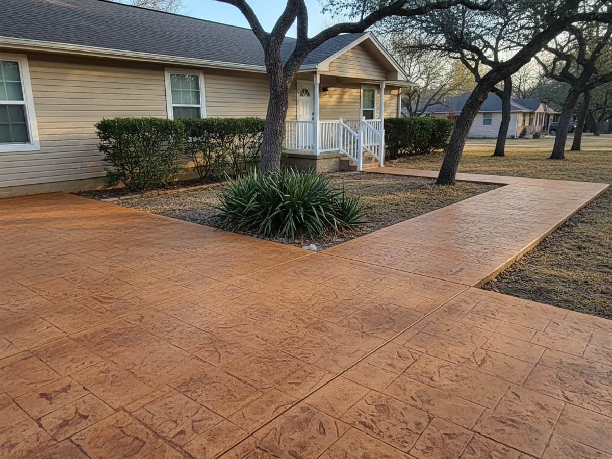 Decorative Concrete Overlays completed by San Angelo Concrete in Carlsbad, TX